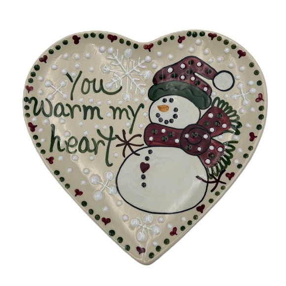 Expressly Yours Other - Expressly yours vintage snowman plate hand painted ceramic you warm my heart